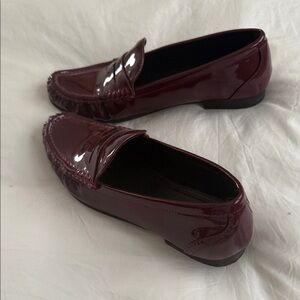 Zara Glossy Maroon Loafers